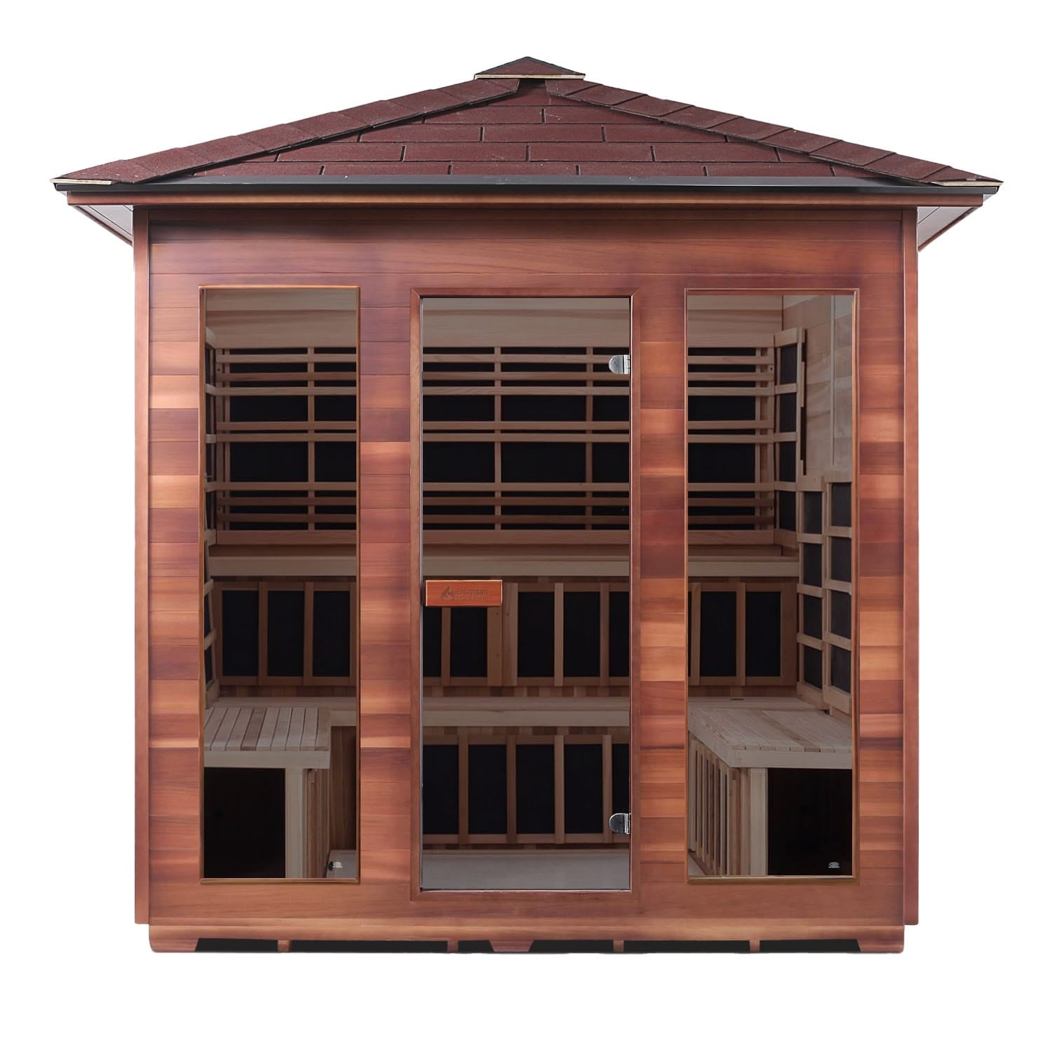 Enlighten Saunas Infrared Sauna Peak Roof Enlighten Sauna Rustic 8 Full Spectrum Infrared Sauna