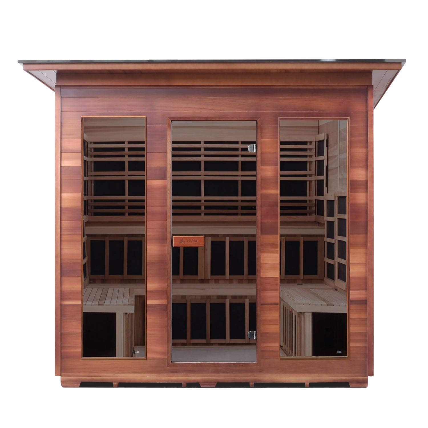 Enlighten Saunas Infrared Sauna Slope Roof Enlighten Sauna Rustic 8 Full Spectrum Infrared Sauna