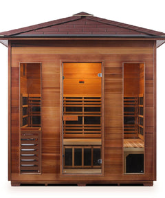 Enlighten Saunas Indoor Sauna Enlighten Saunas Diamond‑5 Peak Hybrid Sauna (5‑Person, Red Cedar, Infrared + Electric Heater)