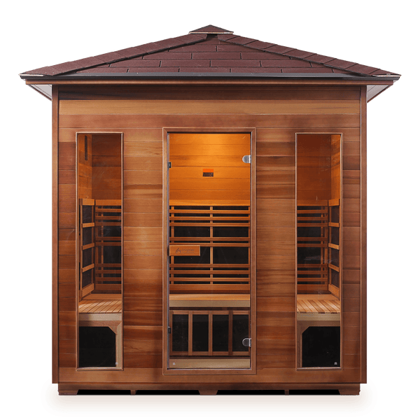 Enlighten Saunas Home Saunas Peak Roof Enlighten Saunas Rustic 4 - Full Spectrum Infrared Sauna (4 Person)
