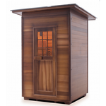 Enlighten Saunas 2-Person Hybrid Outdoor Sauna (Slope Roof, Cedar) MoonLight 2 Slope/Peak