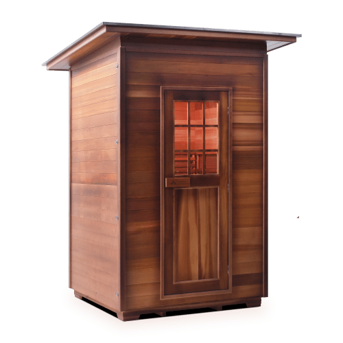 Enlighten Saunas 2-Person Hybrid Outdoor Sauna (Slope Roof, Cedar) MoonLight 2 Slope/Peak
