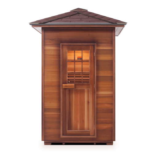 Enlighten Saunas 2-Person Hybrid Outdoor Sauna (Slope Roof, Cedar) MoonLight 2 Peak MoonLight 2 Slope/Peak