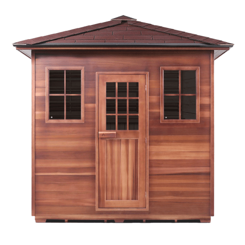 Enlighten Saunas 8-Person Hybrid Outdoor Sauna (Slope Roof, Cedar) MoonLight 8 Peak MoonLight 8 Slope/Peak