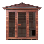 Enlighten Saunas 8-Person Hybrid Outdoor Sauna (Peak Roof, Cedar) SunRise 8 Peak SunRise 8 Slope/Peak