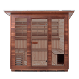 Enlighten Saunas 8-Person Hybrid Outdoor Sauna (Peak Roof, Cedar) SunRise 8 Slope SunRise 8 Slope/Peak