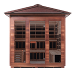 Iron Zone Gyms 2-Person Hybrid Outdoor Sauna (Peak Roof, Cedar) Tags (bullet points): 8 Peak Diamond 8 Slope/Peak
