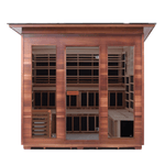 Iron Zone Gyms 2-Person Hybrid Outdoor Sauna (Peak Roof, Cedar) Tags (bullet points): 8 Slope Diamond 8 Slope/Peak
