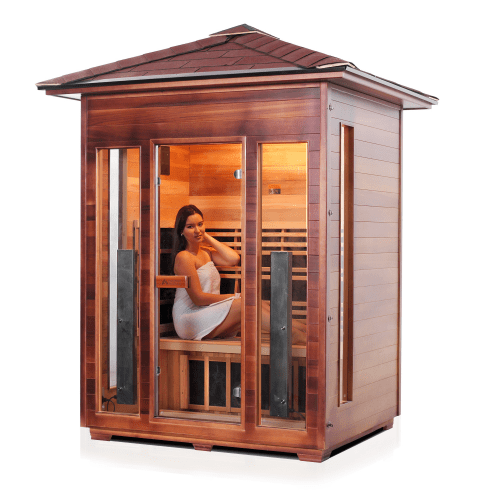 Iron Zone Gyms Outdoor Infrared Sauna Rustic 3 Slope/Peak