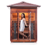 Iron Zone Gyms Outdoor Infrared Sauna Rustic 3 Slope/Peak