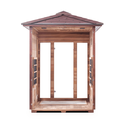 Iron Zone Gyms Outdoor Infrared Sauna Rustic 3 Slope/Peak