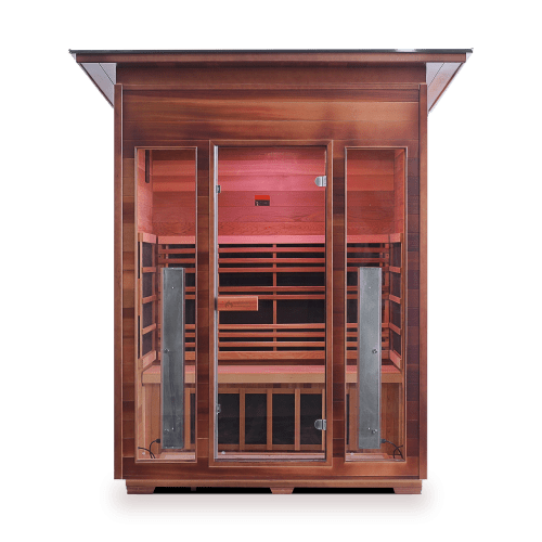 Iron Zone Gyms Outdoor Infrared Sauna Rustic 3 Slope/Peak