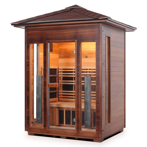 Iron Zone Gyms Outdoor Infrared Sauna Rustic 3 Slope/Peak