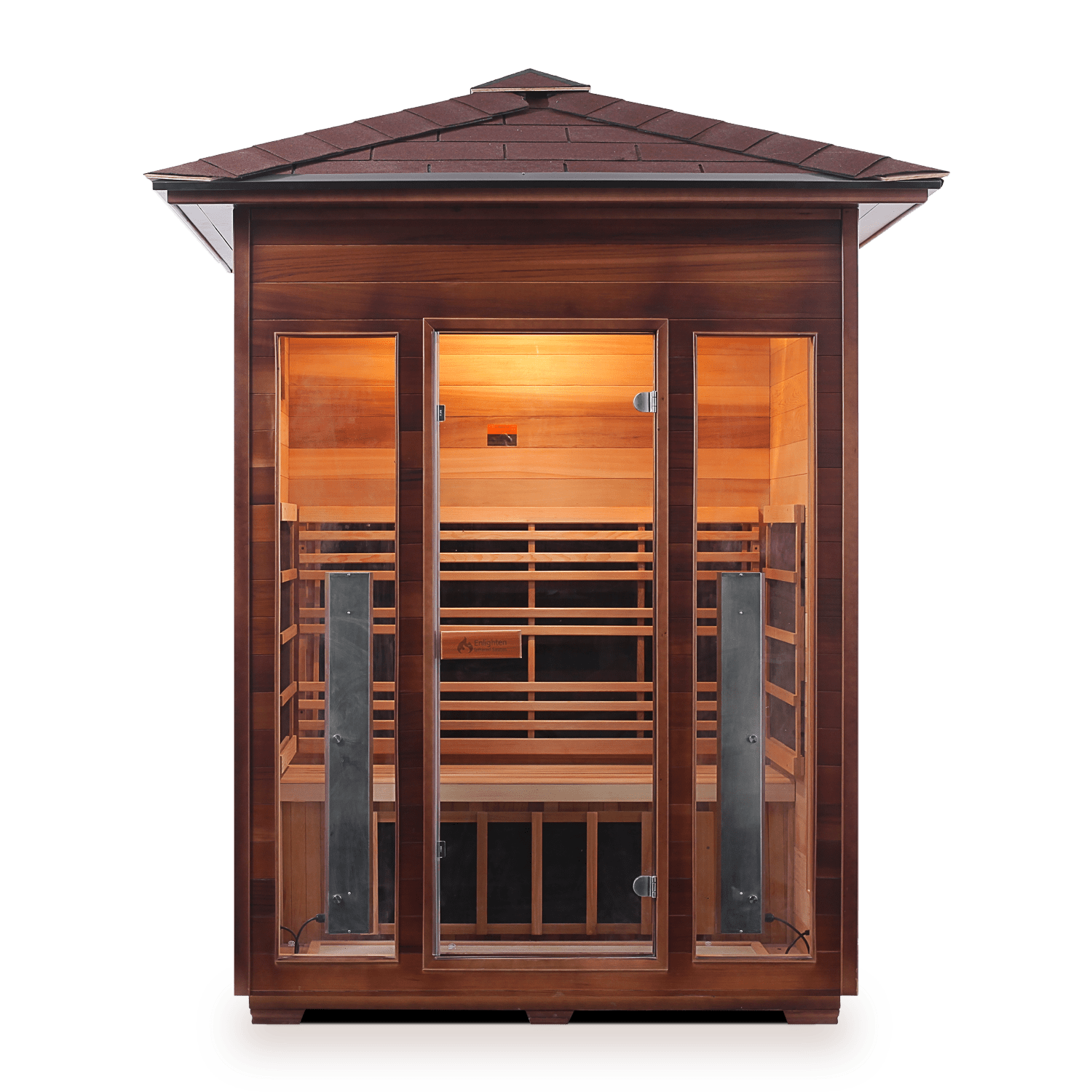 Iron Zone Gyms Outdoor Infrared Sauna RUSTIC - 3 Peak Rustic 3 Slope/Peak