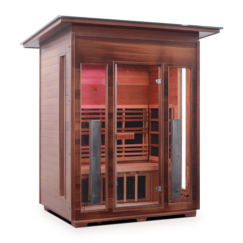 Iron Zone Gyms Outdoor Infrared Sauna RUSTIC -3 Slope Rustic 3 Slope/Peak