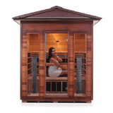 Iron Zone Gyms Outdoor Infrared Sauna Rustic 4 Slope/Peak