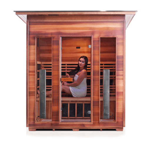 Iron Zone Gyms Outdoor Infrared Sauna Rustic 4 Slope/Peak