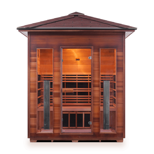 Iron Zone Gyms Outdoor Infrared Sauna Rustic 4 Slope/Peak