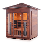 Iron Zone Gyms Outdoor Infrared Sauna RUSTIC - 4 Peak Rustic 4 Slope/Peak