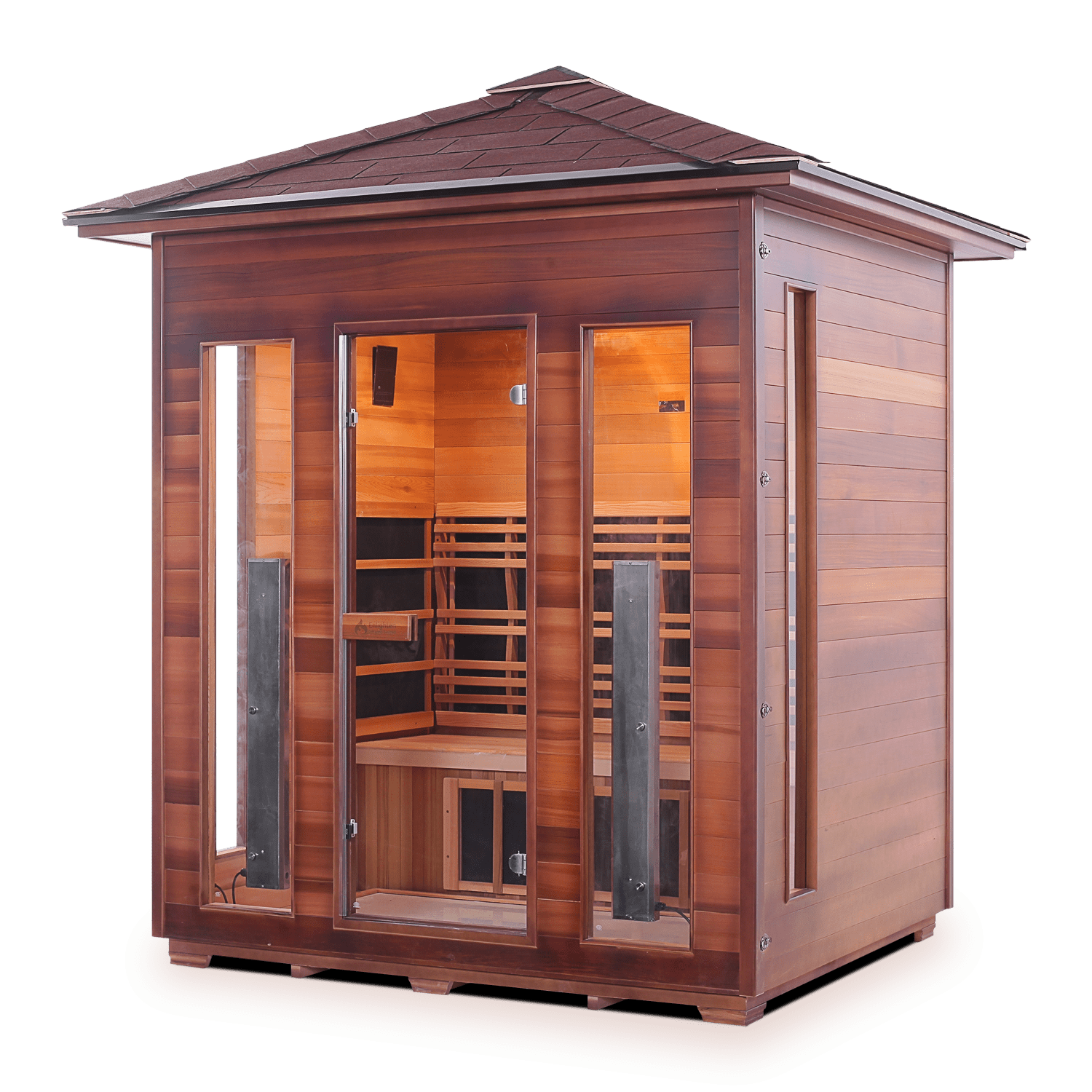 Iron Zone Gyms Outdoor Infrared Sauna RUSTIC - 4 Peak Rustic 4 Slope/Peak