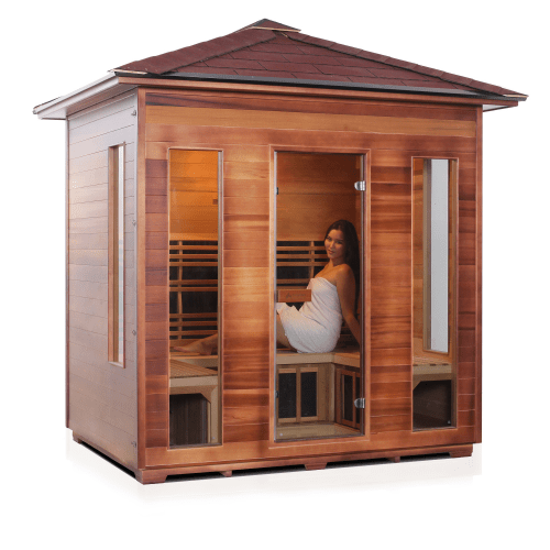 Iron Zone Gyms Outdoor Infrared Sauna Rustic 5 Slope/Peak