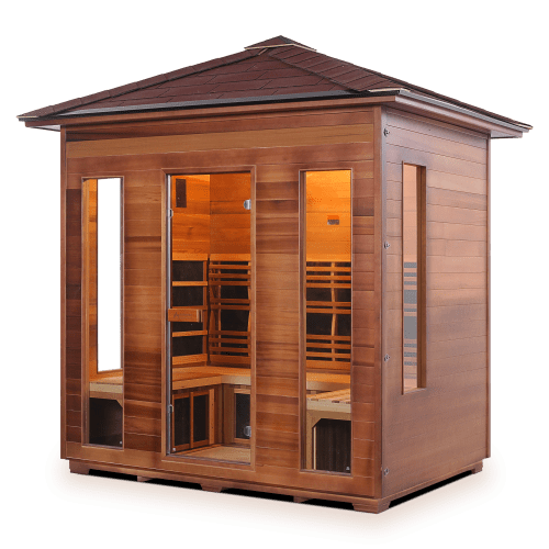 Iron Zone Gyms Outdoor Infrared Sauna Rustic 5 Slope/Peak