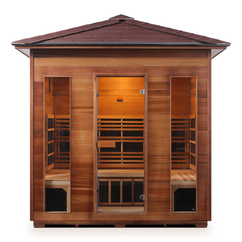 Iron Zone Gyms Outdoor Infrared Sauna Rustic 5 Slope/Peak
