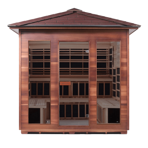 Iron Zone Gyms Outdoor Infrared Sauna RUSTIC -8 Peak Rustic 8 Slope/Peak
