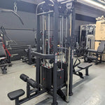Muscle D Fitness Multi-Gym 4 Stack Megatron Standard Jungle Gym - 2 Colors - Muscle D Fitness - Low Row, Lat Pulldown, Single Handle Hi/low Pulley, Double Hi/Low Pulley