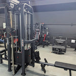 Muscle D Fitness Multi-Gym 4 Stack Megatron Standard Jungle Gym - 2 Colors - Muscle D Fitness - Low Row, Lat Pulldown, Single Handle Hi/low Pulley, Double Hi/Low Pulley