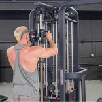 Muscle D Fitness Multi-Gym 4 Stack Megatron Standard Jungle Gym - 2 Colors - Muscle D Fitness - Low Row, Lat Pulldown, Single Handle Hi/low Pulley, Double Hi/Low Pulley