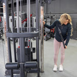 Muscle D Fitness Multi-Gym 4 Stack Megatron Standard Jungle Gym - 2 Colors - Muscle D Fitness - Low Row, Lat Pulldown, Single Handle Hi/low Pulley, Double Hi/Low Pulley
