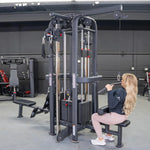 Muscle D Fitness Multi-Gym 4 Stack Megatron Standard Jungle Gym - 2 Colors - Muscle D Fitness - Low Row, Lat Pulldown, Single Handle Hi/low Pulley, Double Hi/Low Pulley