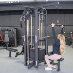 Muscle D Fitness Multi-Gym 4 Stack Megatron Standard Jungle Gym - 2 Colors - Muscle D Fitness - Low Row, Lat Pulldown, Single Handle Hi/low Pulley, Double Hi/Low Pulley