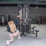 Muscle D Fitness Multi-Gym 4 Stack Megatron Standard Jungle Gym - 2 Colors - Muscle D Fitness - Low Row, Lat Pulldown, Single Handle Hi/low Pulley, Double Hi/Low Pulley