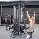 Muscle D Fitness Multi-Gym 4 Stack Megatron Standard Jungle Gym - 2 Colors - Muscle D Fitness - Low Row, Lat Pulldown, Single Handle Hi/low Pulley, Double Hi/Low Pulley