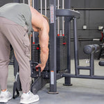 Muscle D Fitness Multi-Gym 4 Stack Megatron Standard Jungle Gym - 2 Colors - Muscle D Fitness - Low Row, Lat Pulldown, Single Handle Hi/low Pulley, Double Hi/Low Pulley
