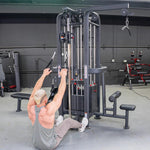 Muscle D Fitness Multi-Gym 4 Stack Megatron Standard Jungle Gym - 2 Colors - Muscle D Fitness - Low Row, Lat Pulldown, Single Handle Hi/low Pulley, Double Hi/Low Pulley