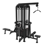 Muscle D Fitness Multi-Gym 4 Stack Megatron Standard Jungle Gym - 2 Colors - Muscle D Fitness - Low Row, Lat Pulldown, Single Handle Hi/low Pulley, Double Hi/Low Pulley