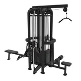 Muscle D Fitness Multi-Gym 4 Stack Megatron Standard Jungle Gym - 2 Colors - Muscle D Fitness - Low Row, Lat Pulldown, Single Handle Hi/low Pulley, Double Hi/Low Pulley
