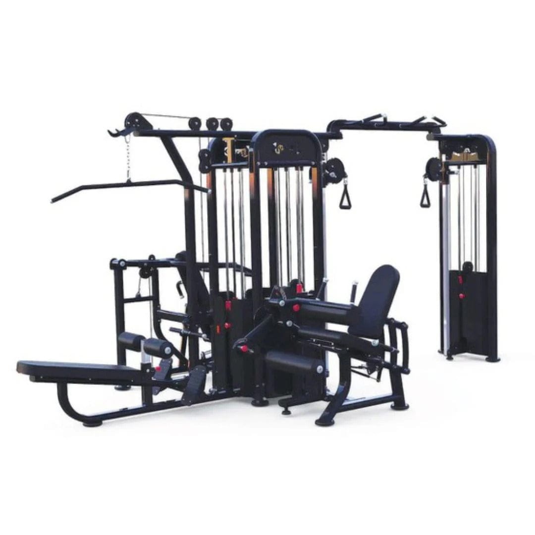 Muscle D Fitness Multi-Gym 5 Stack Megatron Compact Multi-Gym - Muscle D Fitness - Lat Pull, Low Row, Bench Press, Lat Pull, Leg Ext / Curl