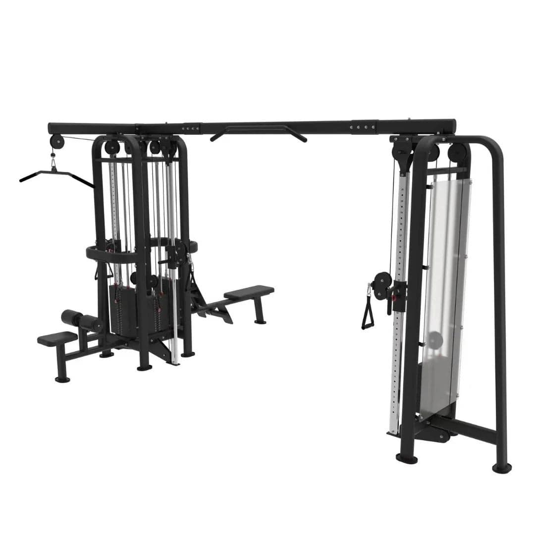 Muscle D Fitness Multi-Gym 5 Stack Megatron Standard Jungle Gym 2 Colors - Muscle D Fitness - Sturdy Commercial-Grade, Lat Pull, Low Row, Functional Column