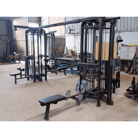 Muscle D Fitness Multi-Gym 8 Stack Megatron Standard Jungle Gym - 2 Colors - Muscle D Fitness - Black/Silver, Lat Pulldown, Pull-up, Low Row, Single/Double Pulleys