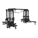 Muscle D Fitness Multi-Gym 8 Stack Megatron Standard Jungle Gym - 2 Colors - Muscle D Fitness - Black/Silver, Lat Pulldown, Pull-up, Low Row, Single/Double Pulleys