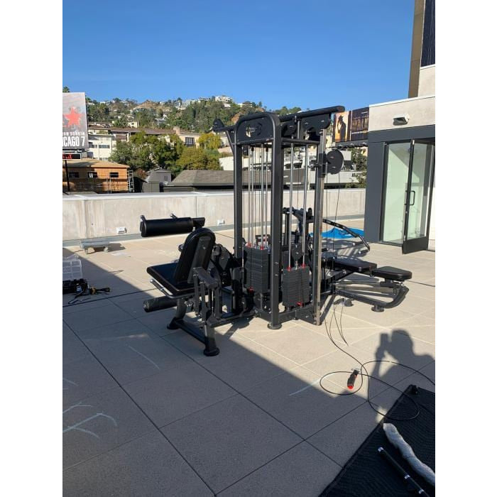 Muscle D Fitness Multi Gyms Muscle D Compact 4 Stack Multi Gym Black Frame