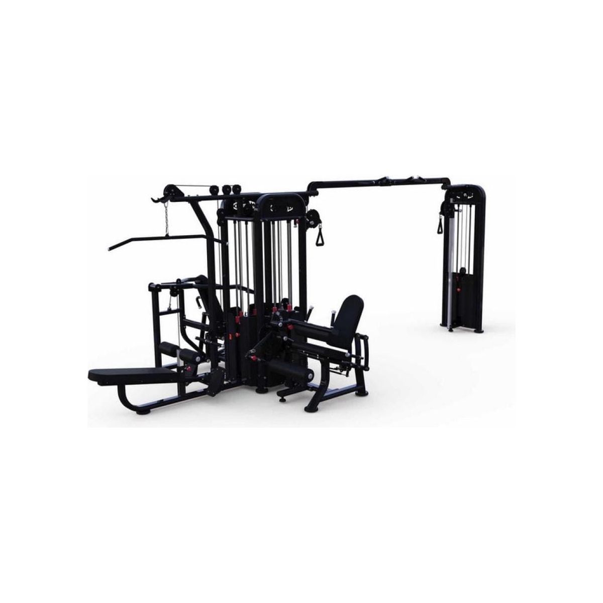 Muscle D Fitness Multi Station Machines Muscle D Compact 5 Stack Multi Gym Black Frame 104" Beam with Pull Up Bars