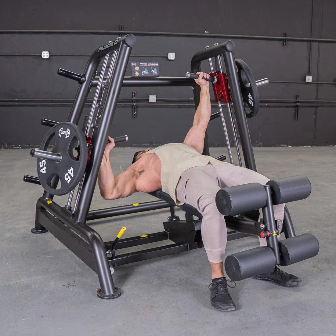 Muscle D Fitness Chest Press Machine Power Leverage V2 Decline Convergent Bench