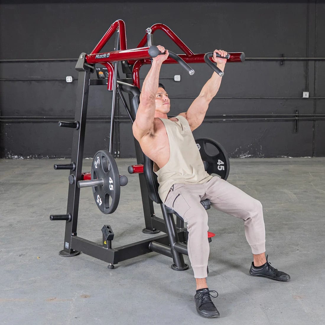 Muscle D Fitness Chest Press Machine Power Leverage V2 Incline Chest Press