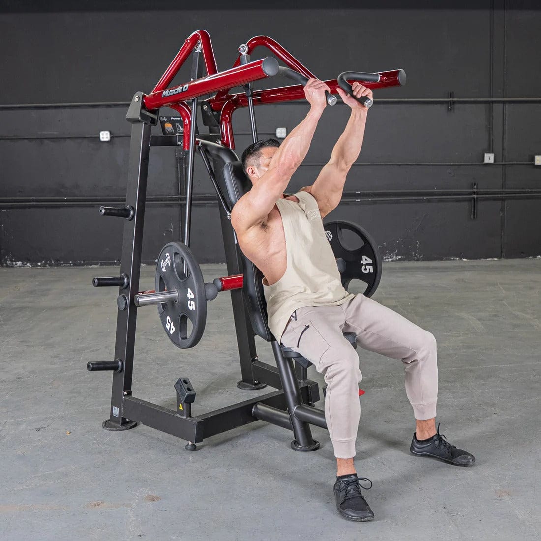 Muscle D Fitness Chest Press Machine Power Leverage V2 Incline Chest Press