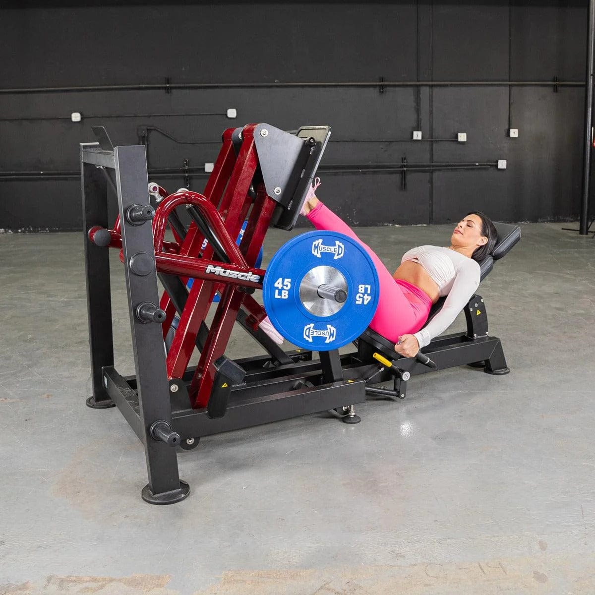 Muscle D Fitness Leg Curl Machine Power Leverage V2 Iso Lateral 45 Degree Leg Press